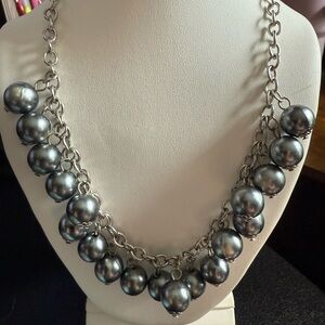 Elegant Silver Beaded Necklace